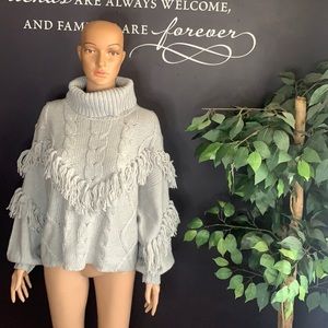 Neon Rose Gray Cowl Neck Sweater, Size M